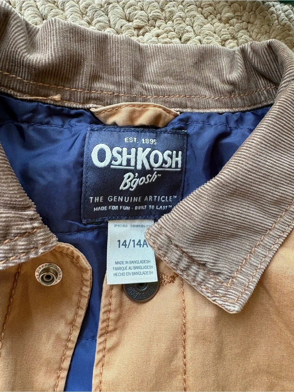 OshKosh B'gosh Brown Tan Work-Style Barn Kids' Jacket 14